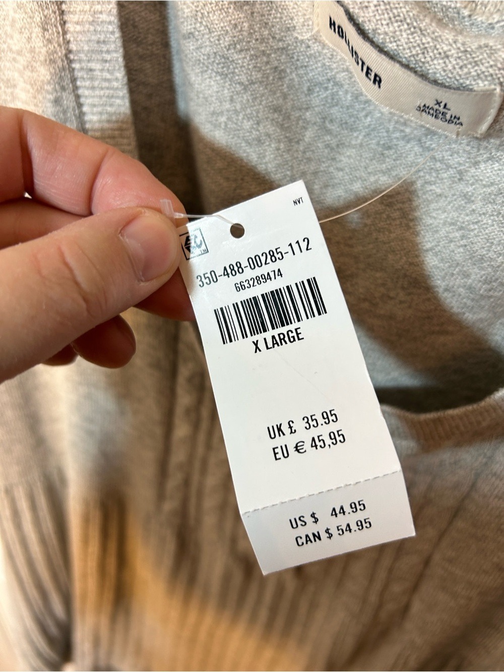 Hollister Heather Gray Short Sleeve Scoop-Neck Knit Top XL - Picture 2 of 5
